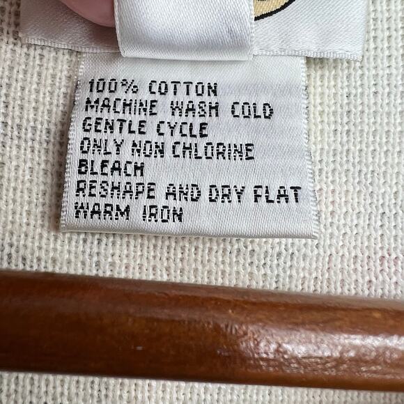 Vintage Talbots Cardigan Stained Glass Mosaic Floral Pattern Zip Front sz medium - Picture 8 of 8